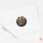 Boom String Lights Rustiek Land Bruiloft Ronde Sticker (Envelop)