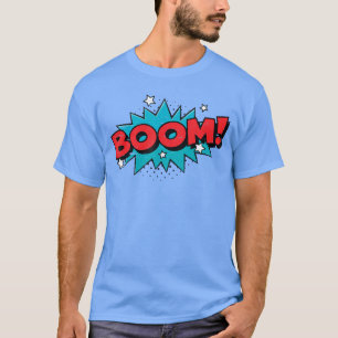 Boom stripboek cartoon grappige popart ontwerp vin t-shirt