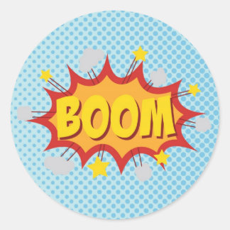 BOOM stripboek geluidseffect Ronde Sticker
