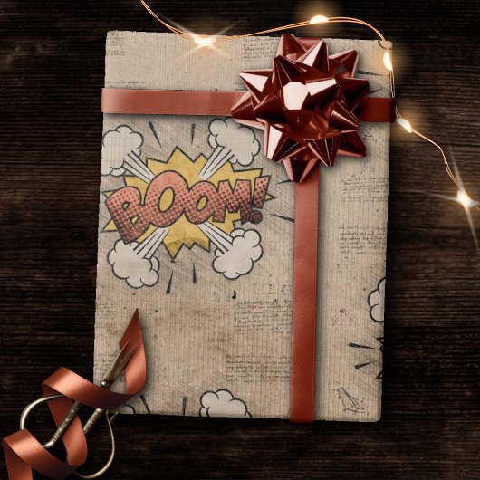 BOOM!  stripboek Steampunk Pop Cadeaupapier