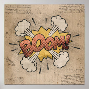 BOOM!  stripboek Steampunk Pop Poster