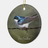 Boom Swallow Round Keramisch Ornament (Links)