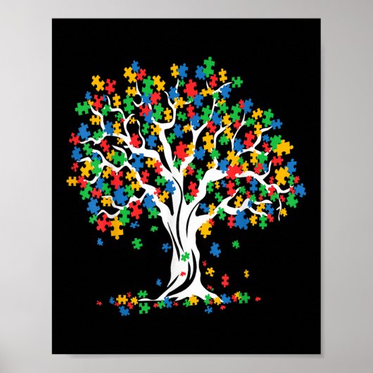 Boom van de Autisme Bewustmafbeelding Maand Funny  Poster (Voorkant)