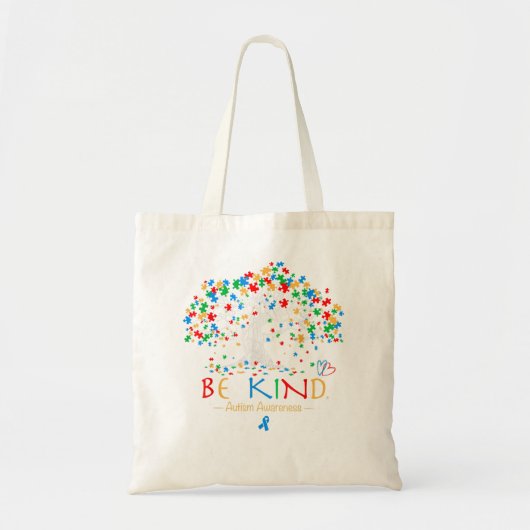 Boom van de Autisme Bewustmakingsmaand Puzzle ASD Tote Bag (Voorkant)