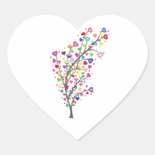 Boom van de Liefde en Harmonie Hart Sticker