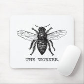 Boom van de werker, bijen, zwart, muismat (Met muis)