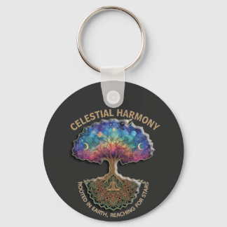 Boom van Hemelse Harmonie - Mandala voor Kosmische Sleutelhanger