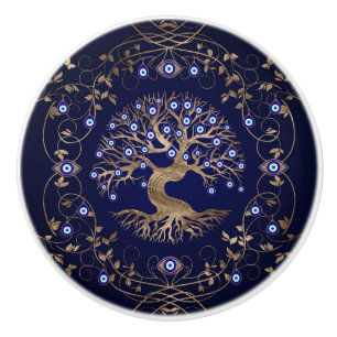 Boom van het boze oog keramische knop