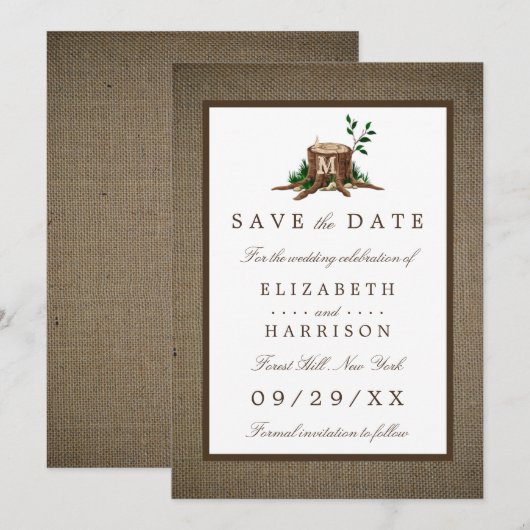 Boom van het landelijke Rustige Burlap sparen de d (Voorkant / Achterkant)