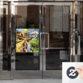 Boom van het leven Jezus Raamsticker (Kantoordeur)