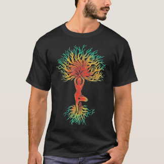 Boom van het leven met Woman Yoga T-shirt Chakra H