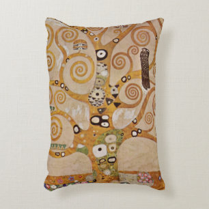 Boom van het leven van Gustav Klimt, gestileerde A Accent Kussen