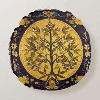 Boom van het leven van kedoki zwarte goudbruidery  rond kussen