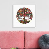 boom van het leven wit canvas afdruk (Insitu (Woonkamer))