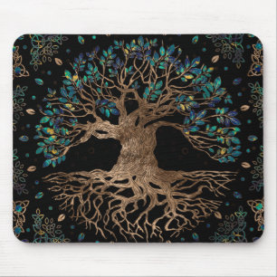 Boom van het leven - Yggdrasil Golden en marmer Muismat