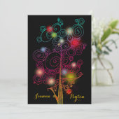 Boom van het levensecht Whimsical Wedding Kaart (Staand voorkant)