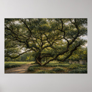 Boom van het Zuidelijke Leven Live Oak Kunst P Poster