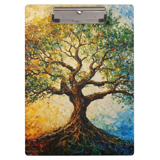 Boom van Kennis - olieverfschilderij Klembord (Voorkant)