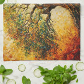 Boom van Kennis - olieverfschilderij Theedoek (Gevouwen)