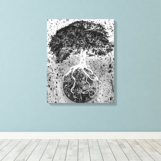 Boom van Leven en Aarde Canvas Afdruk (Insitu (Houten vloer))