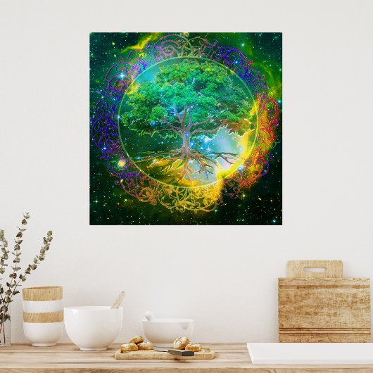 Boom van leven en gezondheid poster (Keuken)