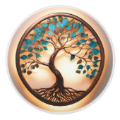 Boom van Leven en Licht Keramische Knop (Voorkant)