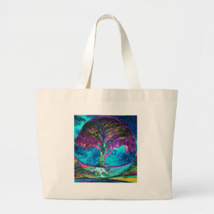 Boom van levensmedailles grote tote bag