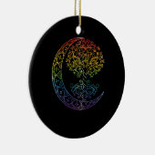 Boom van levensmiddelencresent Moon Phases Mandala Keramisch Ornament (Rechts)