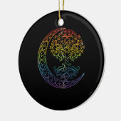 Boom van levensmiddelencresent Moon Phases Mandala Keramisch Ornament (Links)