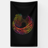 Boom van levensmiddelencresent Moon Phases Mandala Spandoek (Verticaal)