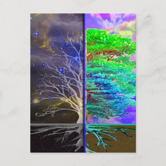 Boom van levensverbinding briefkaart (Voorkant)
