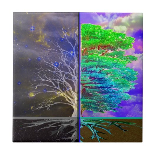 Boom van levensverbinding tegeltje (Voorkant)