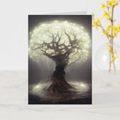 Boom van Licht Sereniteit Groetkaart/Notitiekaart Kaart (Gele Bloem)