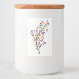 Boom van Liefde en Harmonie Voedselcontainer Etiket