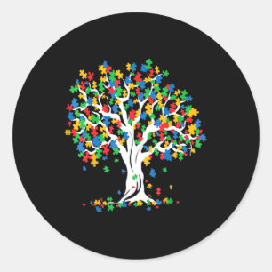 Boom van LIFE Autism Awareness Month Fun ASD Suppo Ronde Sticker