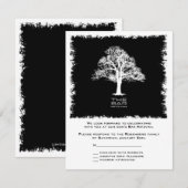 Boom van Life Bar Mitzvah Reply Card Black RSVP Kaartje (Voorkant / Achterkant)