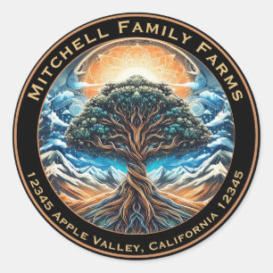 Boom van Life Business Logo Classic Round Sticker