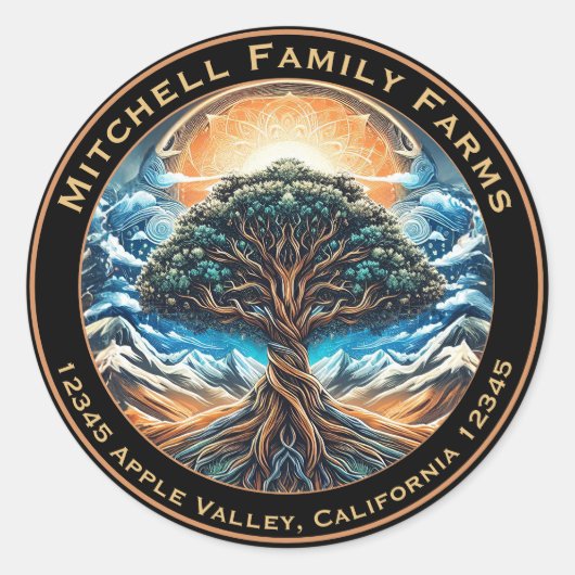 Boom van Life Business Logo Classic Round Sticker (Voorkant)