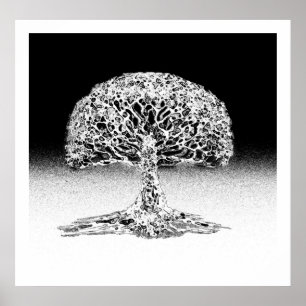 Boom van Life Coral Reef Black en White Poster