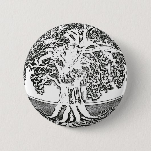 Boom van Life Earth Ronde Button 5,7 Cm (Voorkant)