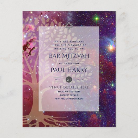 Boom van Life Galaxy Blue BAR MITZVAH Flyer (Voorkant)