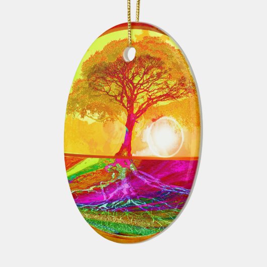 Boom van Life Sunrise Keramisch Ornament (Links)