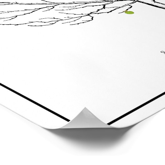 Boom vingerafdruk Rustige glansgans Poster (Hoek)