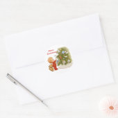 Boom, Vrolijk kerstfeest Ronde Sticker (Envelop)