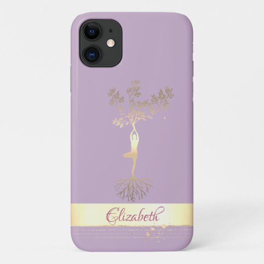 Boom Vrouwen Silhouet Gouden Streep, Case-Mate iPhone Case (Achterkant)
