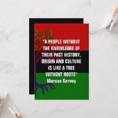 BOOM ZONDER WORTELS Marcus Garvey Black Geschieden Kaart (Voorkant / Achterkant in situ)