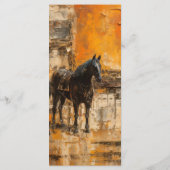 BooMajestic Horse tijdens Abstracte zonsondergang Menu (Achterkant)