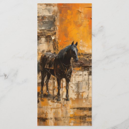 BooMajestic Horse tijdens Abstracte zonsondergang Menu (Voorkant)