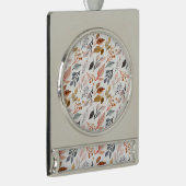 boombladeren verzilverd banner ornament (Rechts)