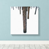Boomboomstammen in sneeuw canvas afdruk (Insitu (Houten vloer))